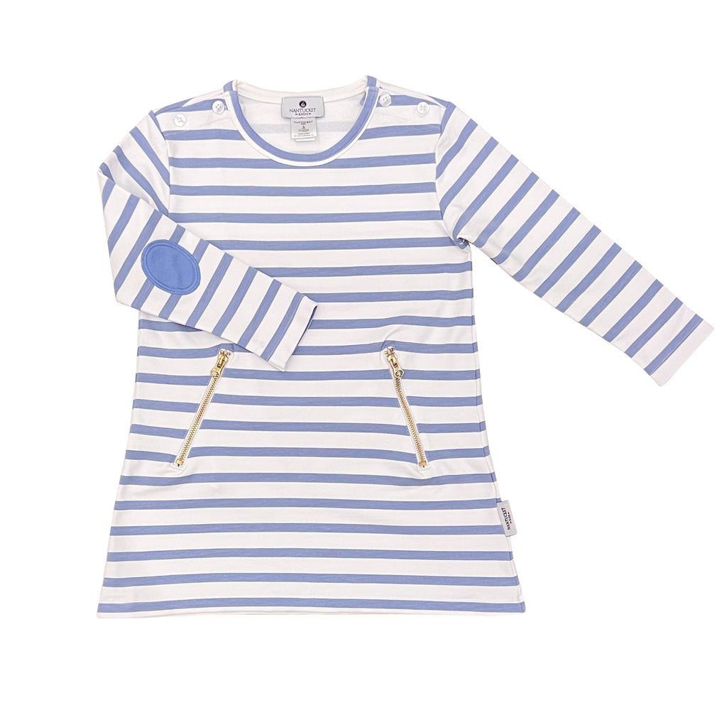 Portside Tunic Dress-Ultramarine Stripe