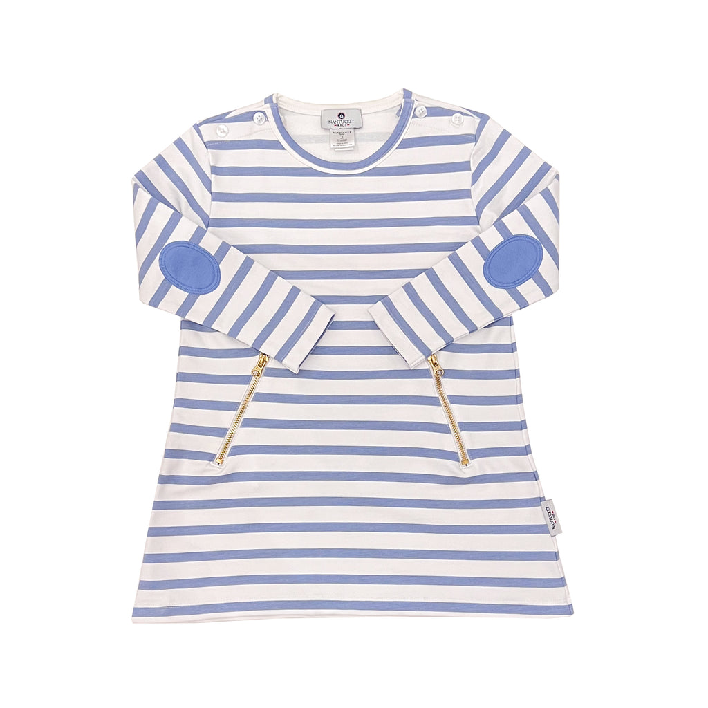 Portside Tunic Dress-Ultramarine Stripe