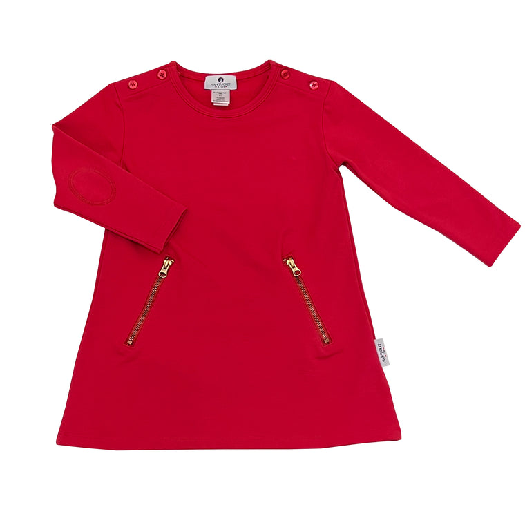 Portside Tunic Dress-Royal Red