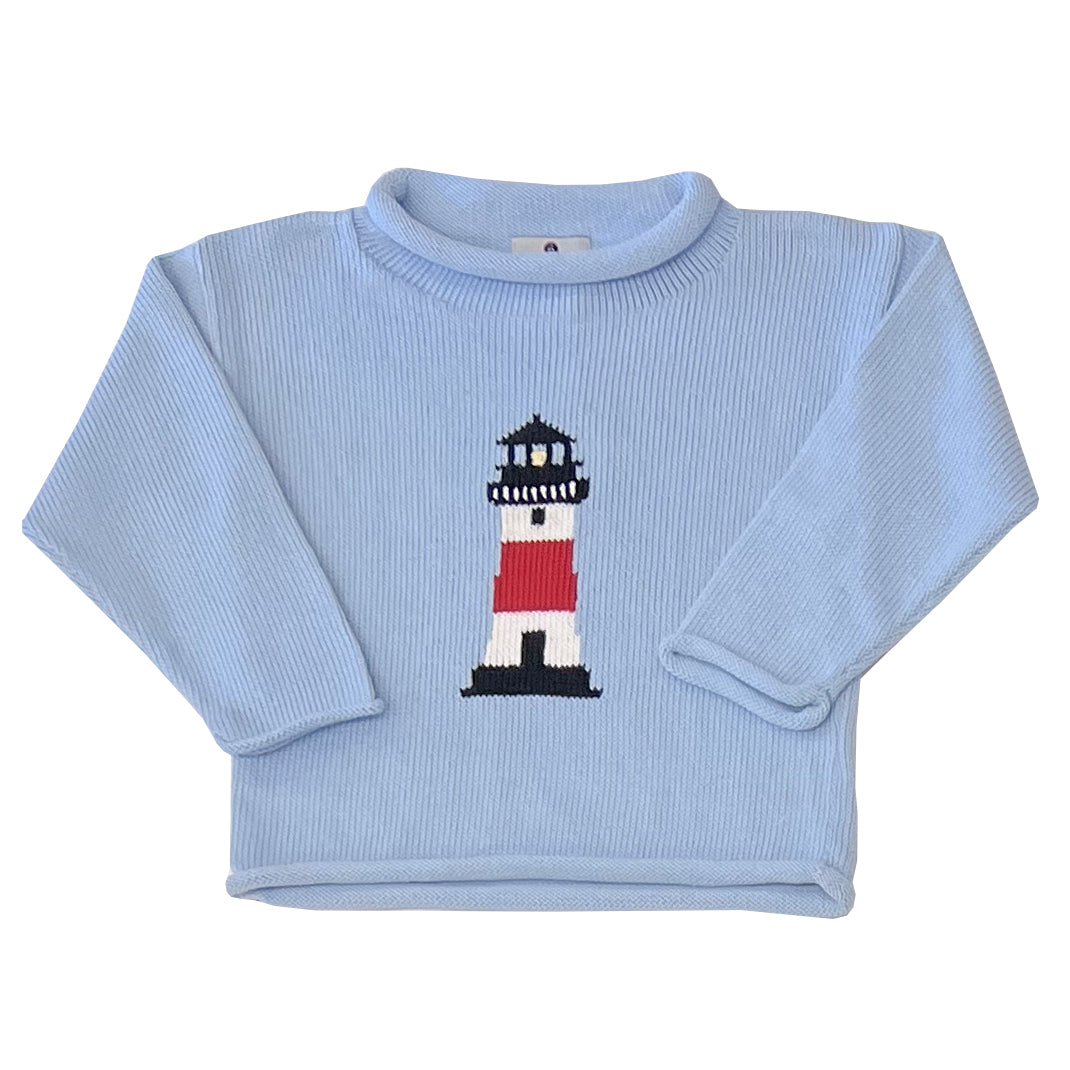 Lighthouse Roll Neck Sweater-Chatham Bars Blue