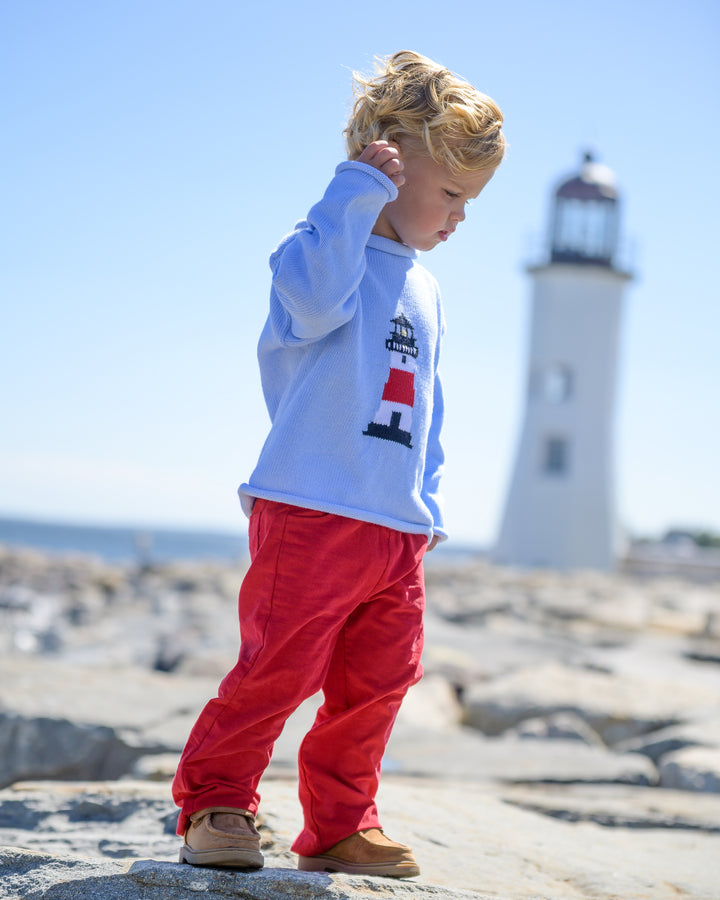 Lighthouse Roll Neck Sweater-Chatham Bars Blue