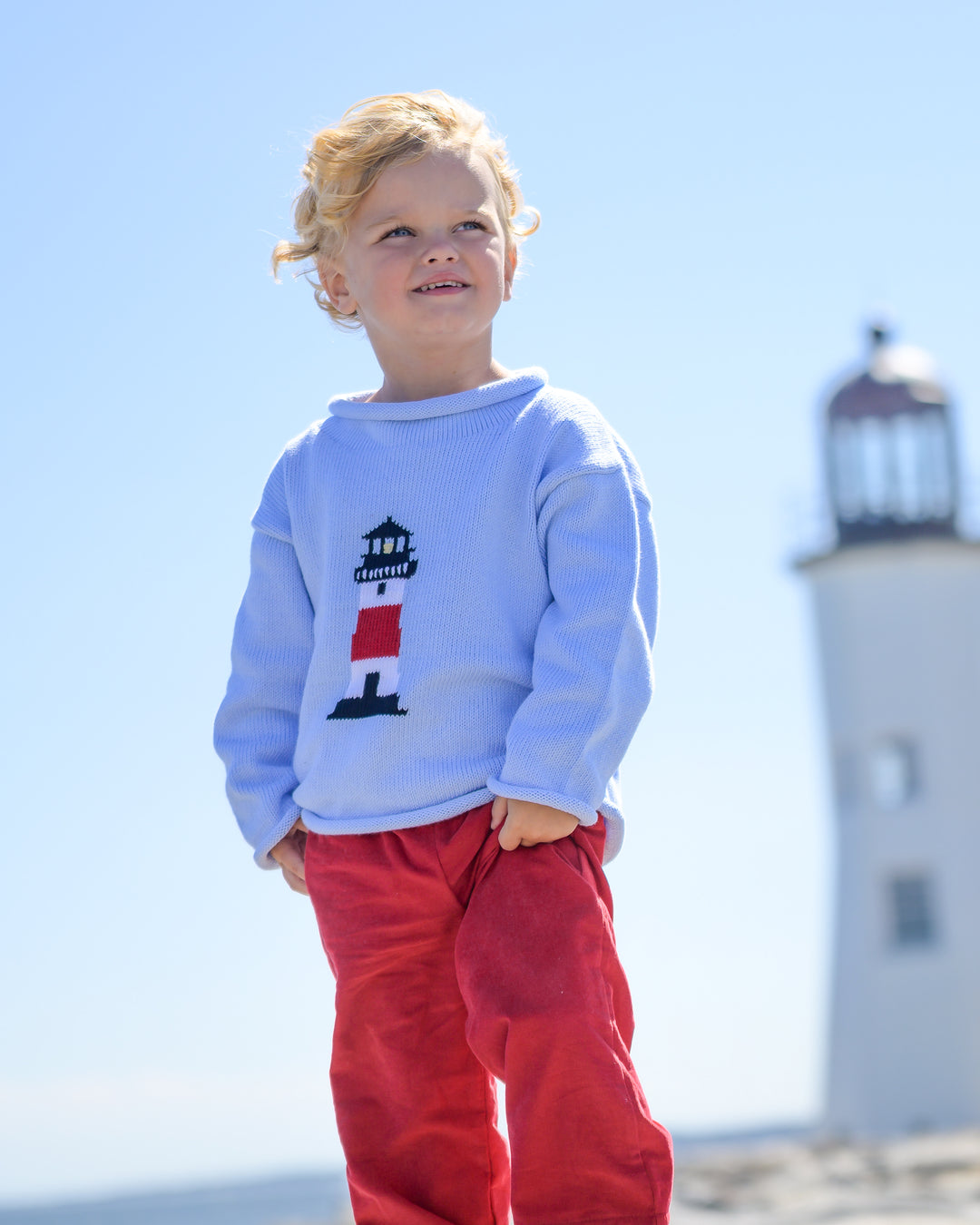 Lighthouse Roll Neck Sweater-Chatham Bars Blue