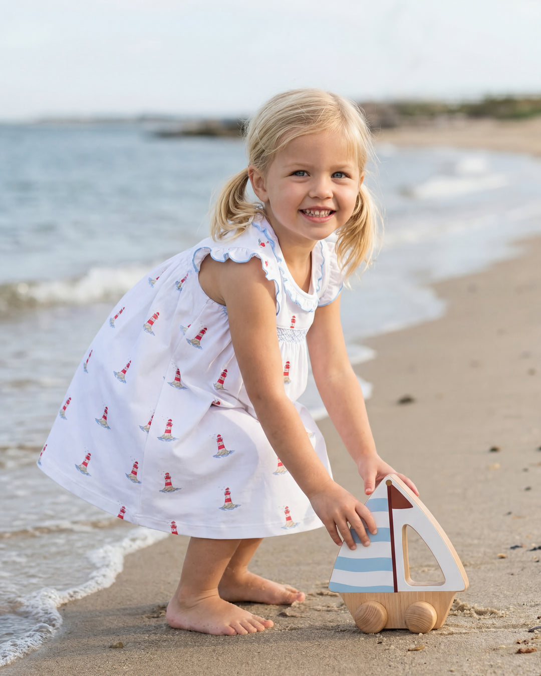 Lighthouse Smocked Play Dress