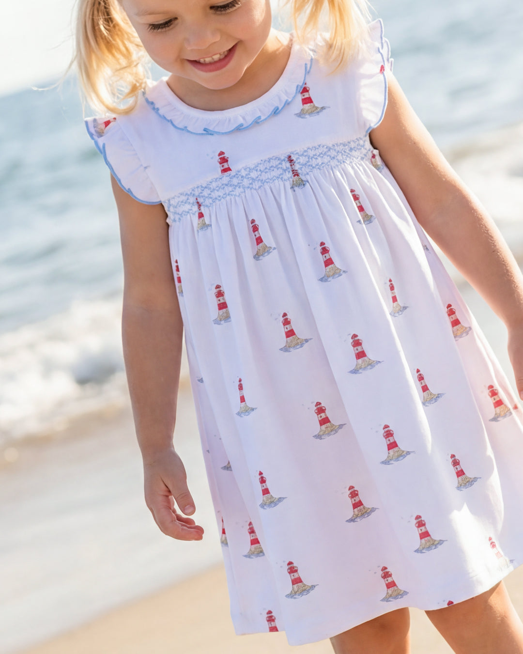 Lighthouse Smocked Play Dress