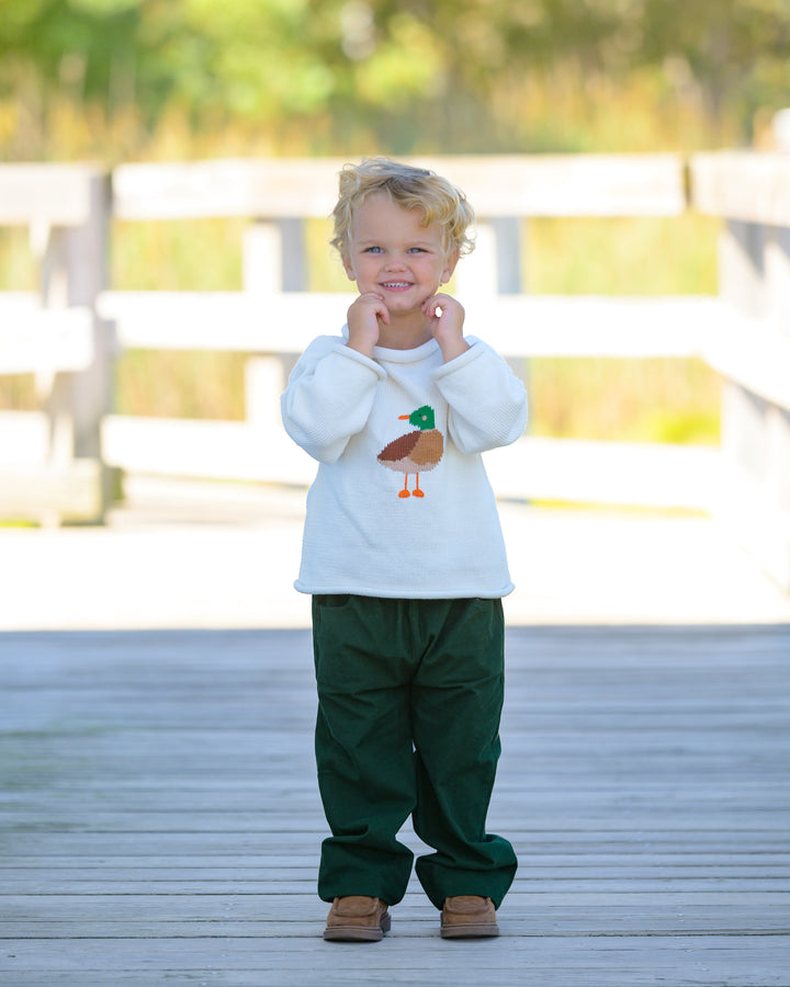 Mallard Roll Neck Sweater-Ivory