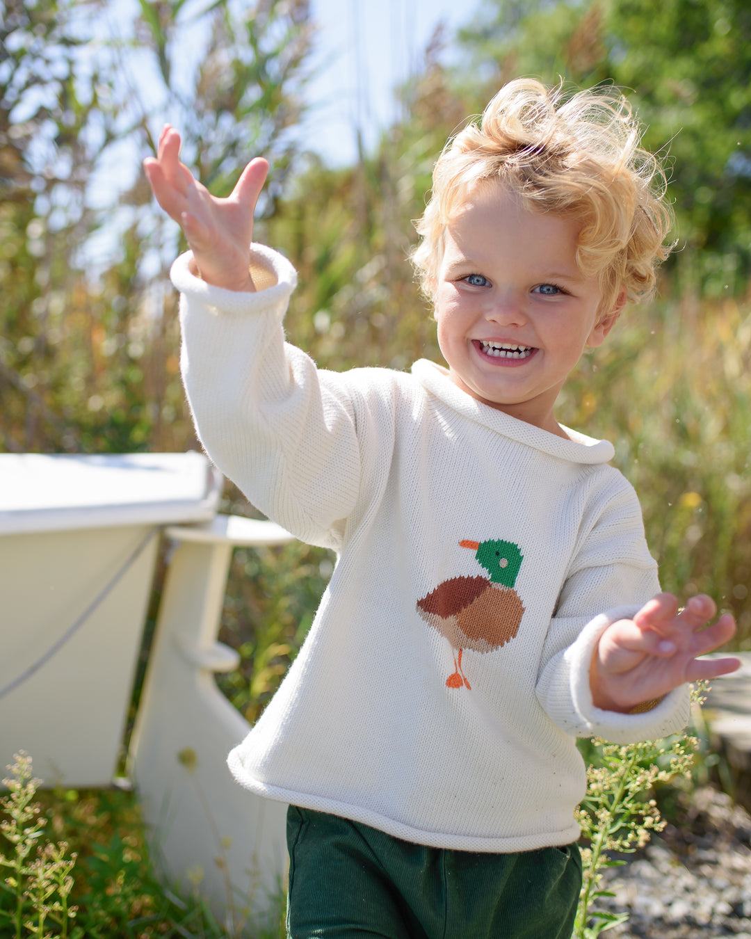 Mallard Roll Neck Sweater-Ivory
