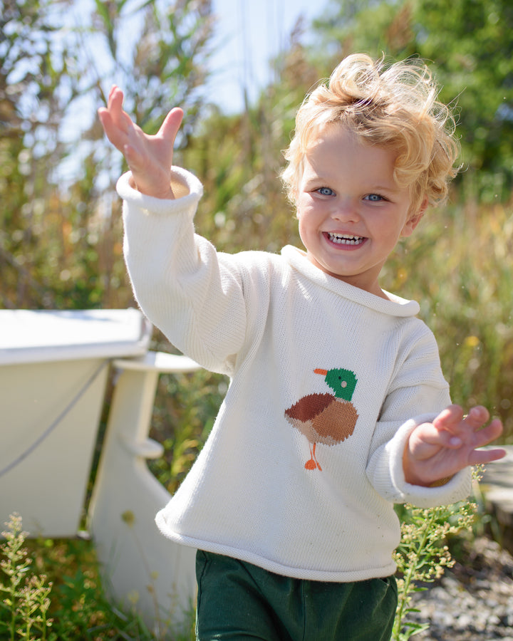 Mallard Roll Neck Sweater-Ivory