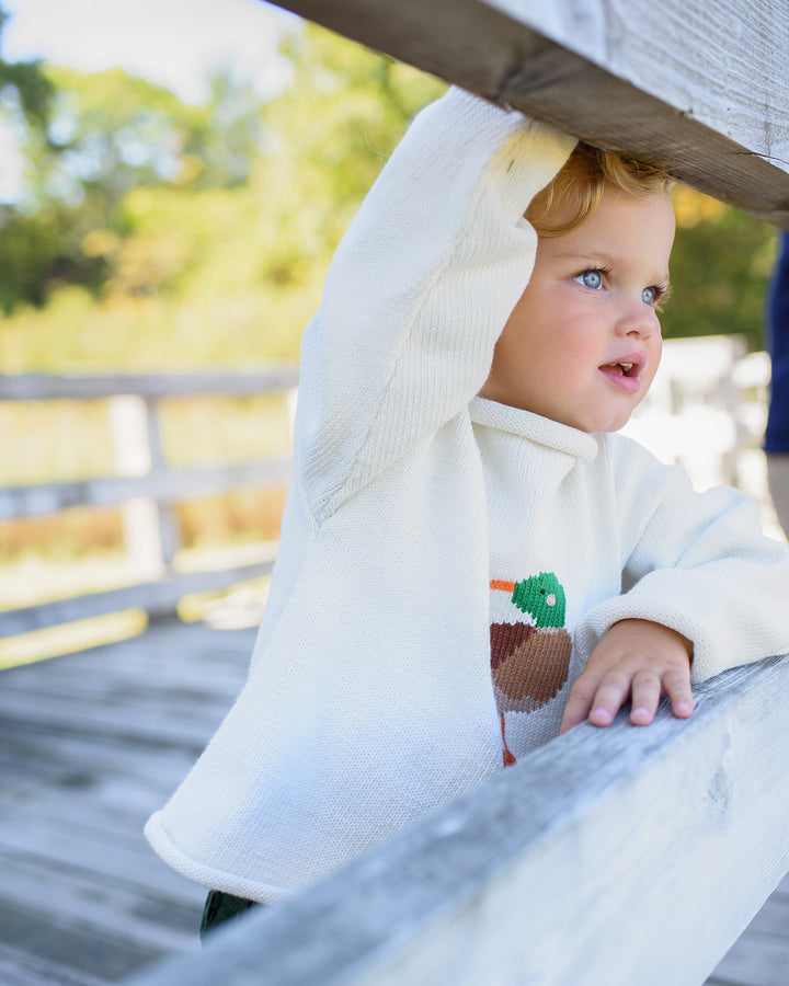 Mallard Roll Neck Sweater-Ivory