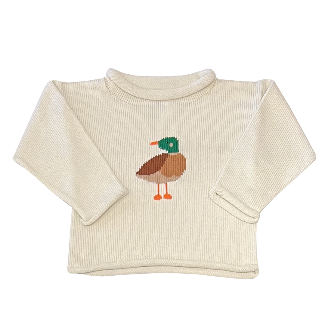 Mallard Roll Neck Sweater-Ivory
