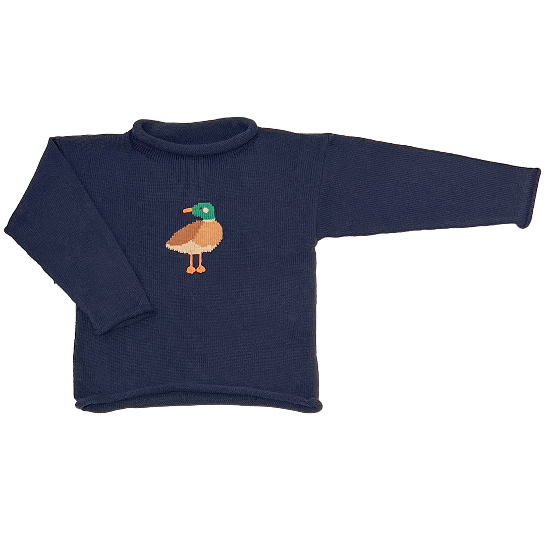 Mallard Roll Neck Sweater-Navy