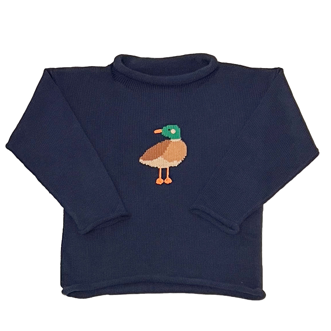 Mallard Roll Neck Sweater-Navy