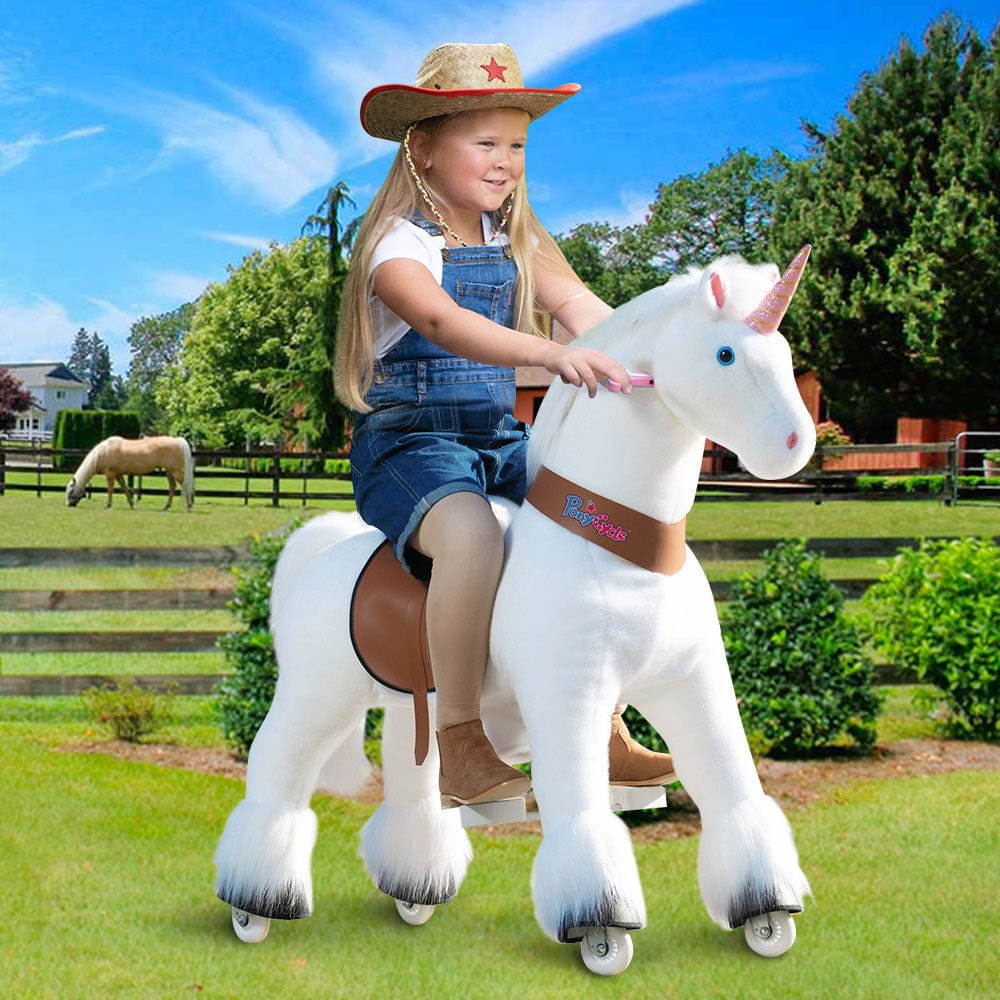 PonyCycle Unicorn Large Riding Unicorn White