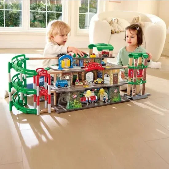 Hape Multi-Level Railway City Set