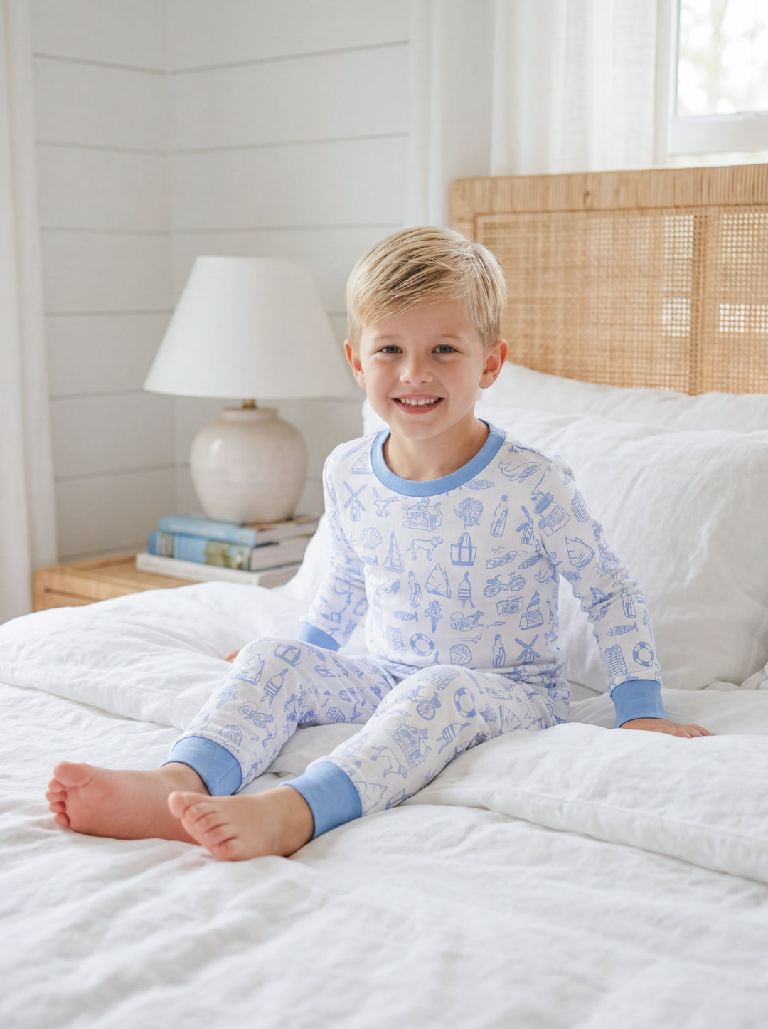 Nantucket Collection Pima Jammies-Ocean Blue