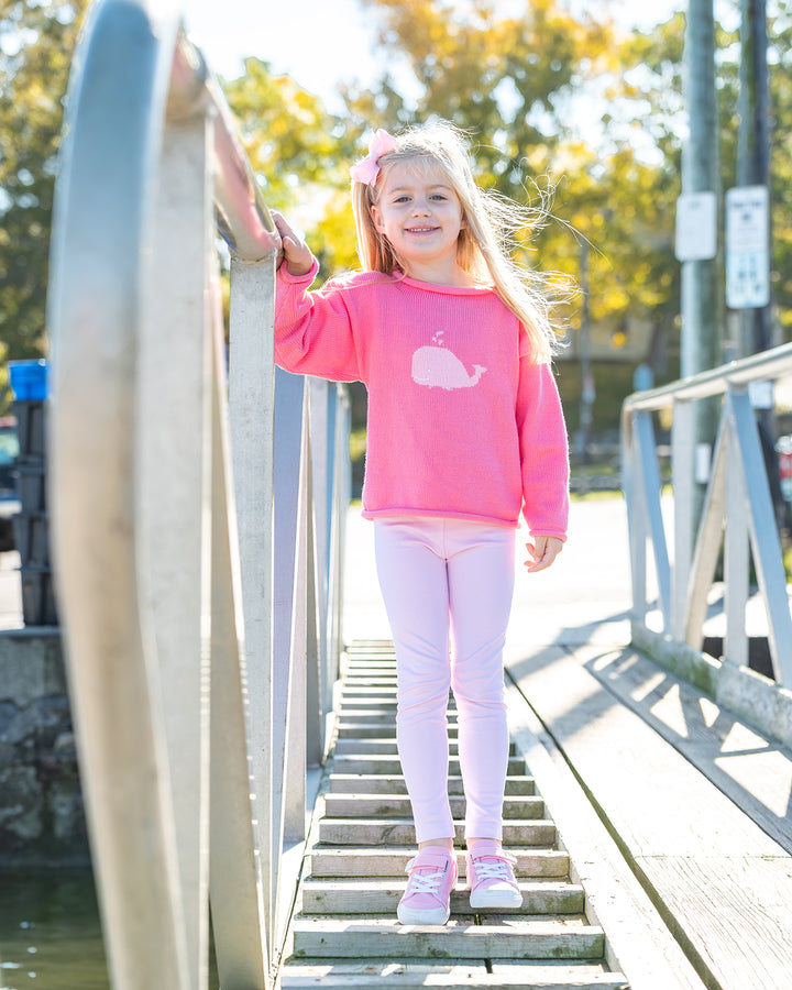 Whale Watch Roll Neck Sweater-Rose