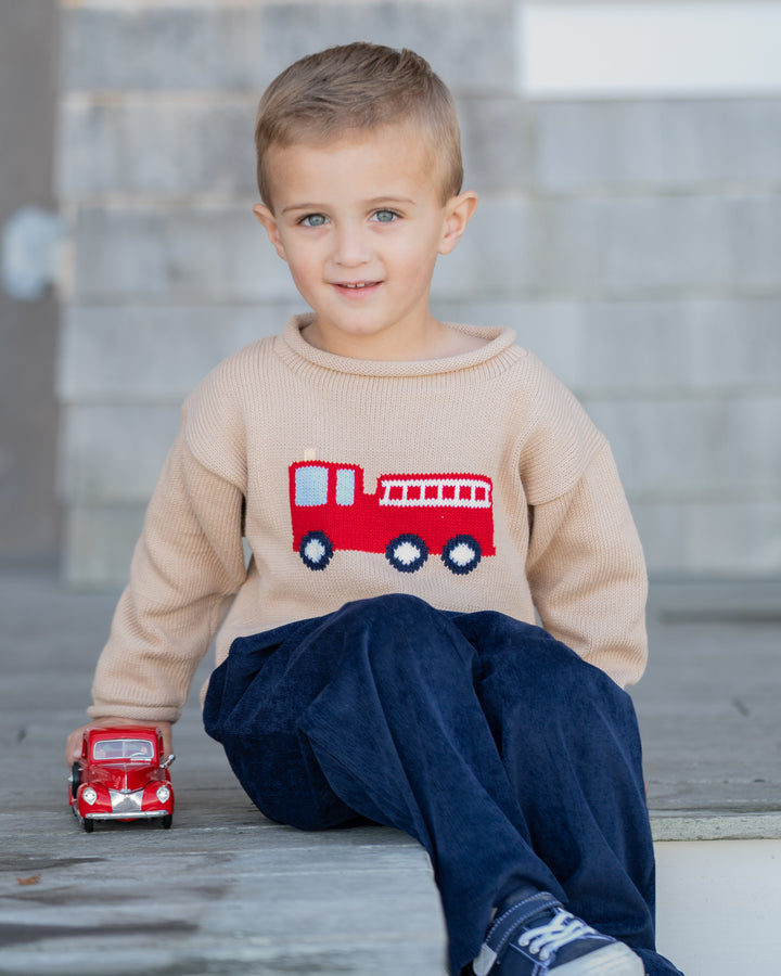 Fire Truck Roll Neck Sweater