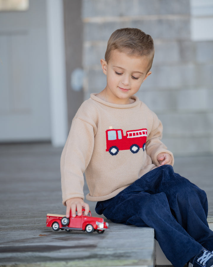 Fire Truck Roll Neck Sweater