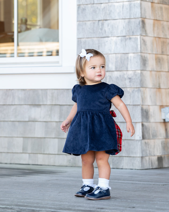Elyse Dress with Royal Stewart Tartan Sash