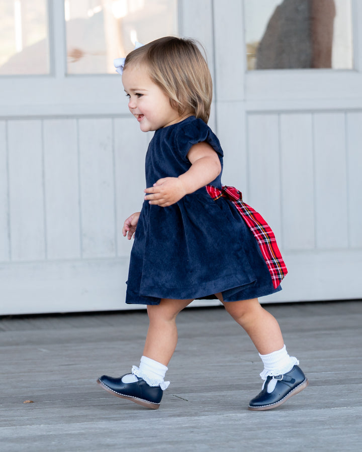 Elyse Dress with Royal Stewart Tartan Sash