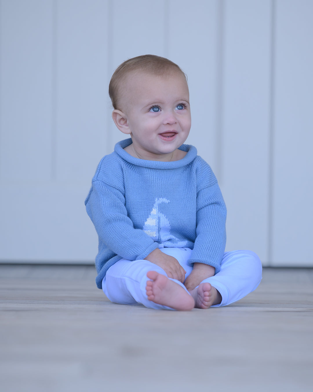 Smooth Sailing Roll Neck Sweater-Chatham Bars Blue
