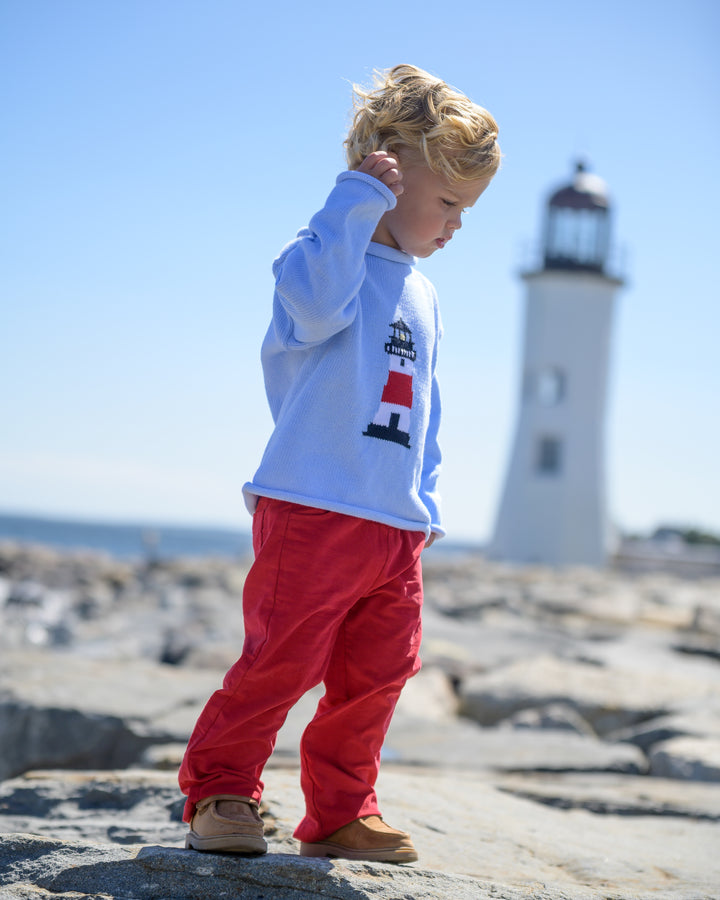 Lighthouse Roll Neck Sweater-Chatham Bars Blue