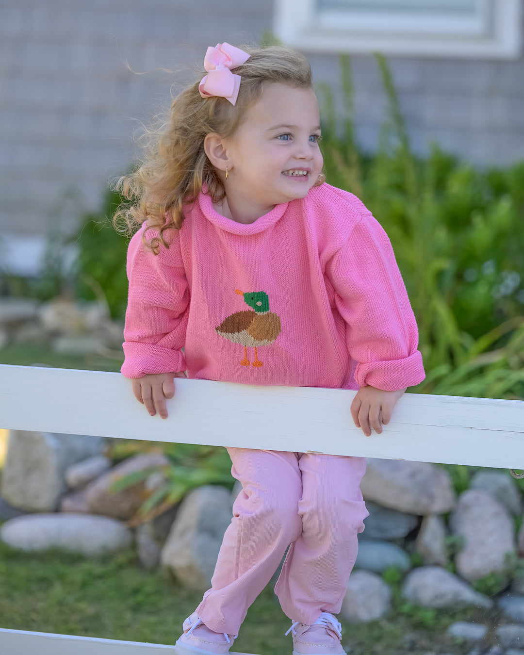 Mallard Roll Neck Sweater-Bubblegum