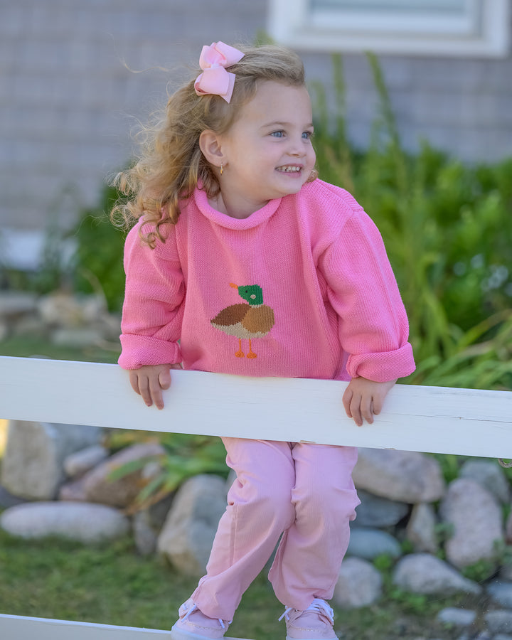 Mallard Roll Neck Sweater-Bubblegum