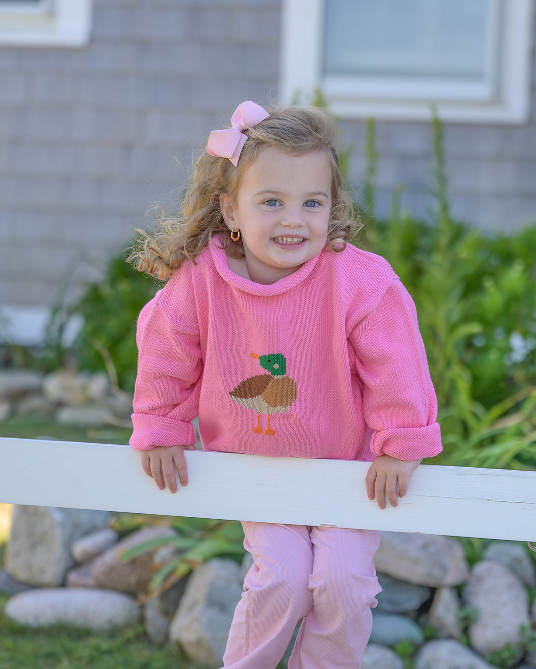 Mallard Roll Neck Sweater-Bubblegum