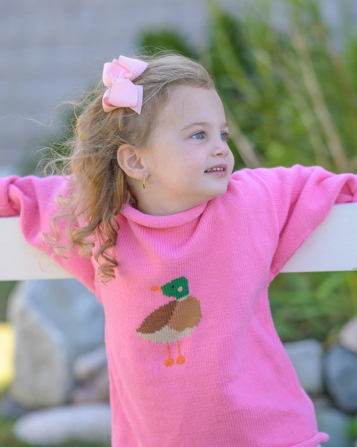 Mallard Roll Neck Sweater-Bubblegum