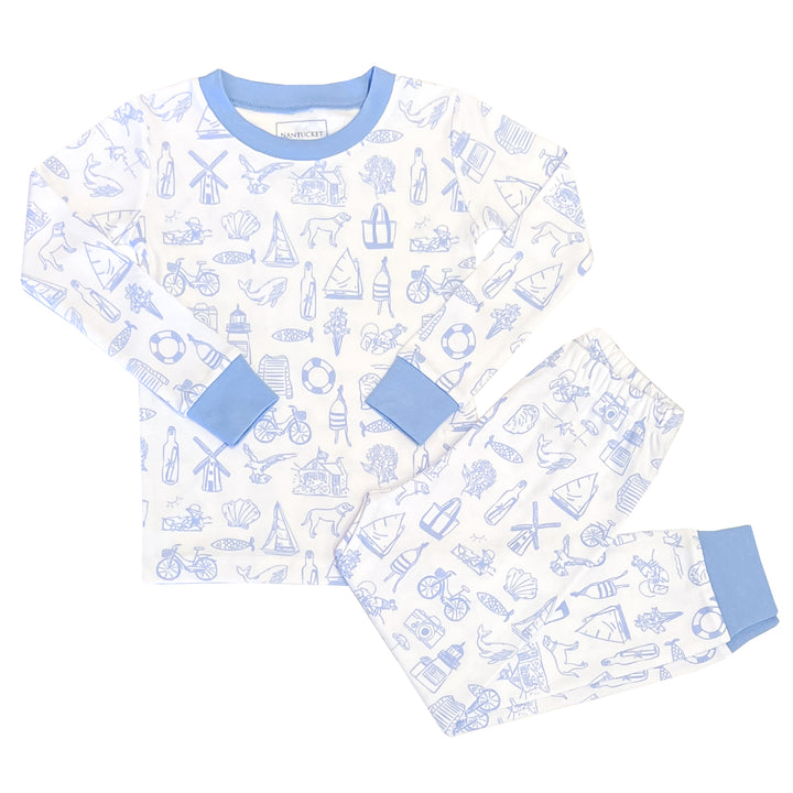 Nantucket Collection Pima Jammies-Ocean Blue