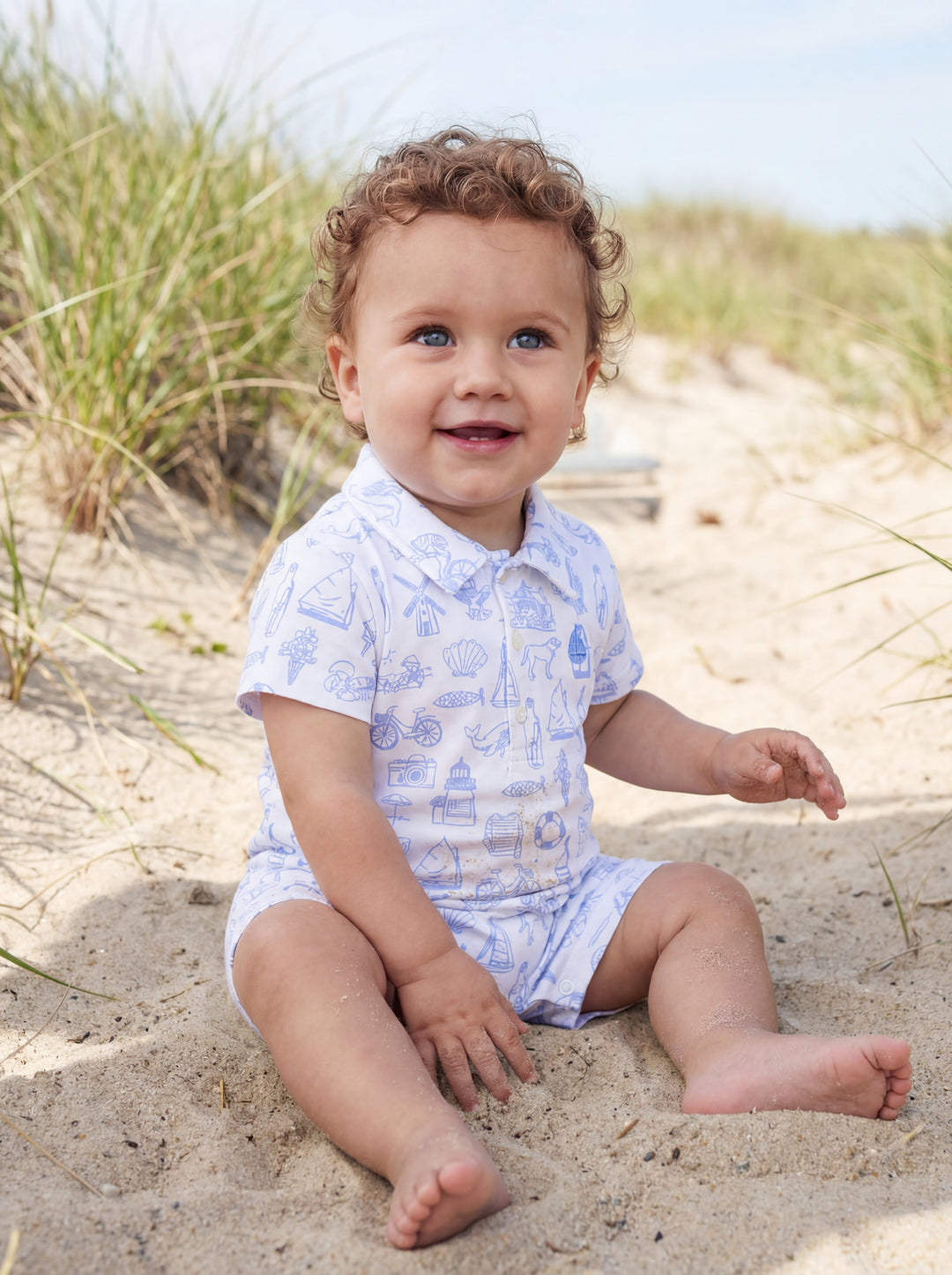 Portside Polo Romper-Nantucket Collection