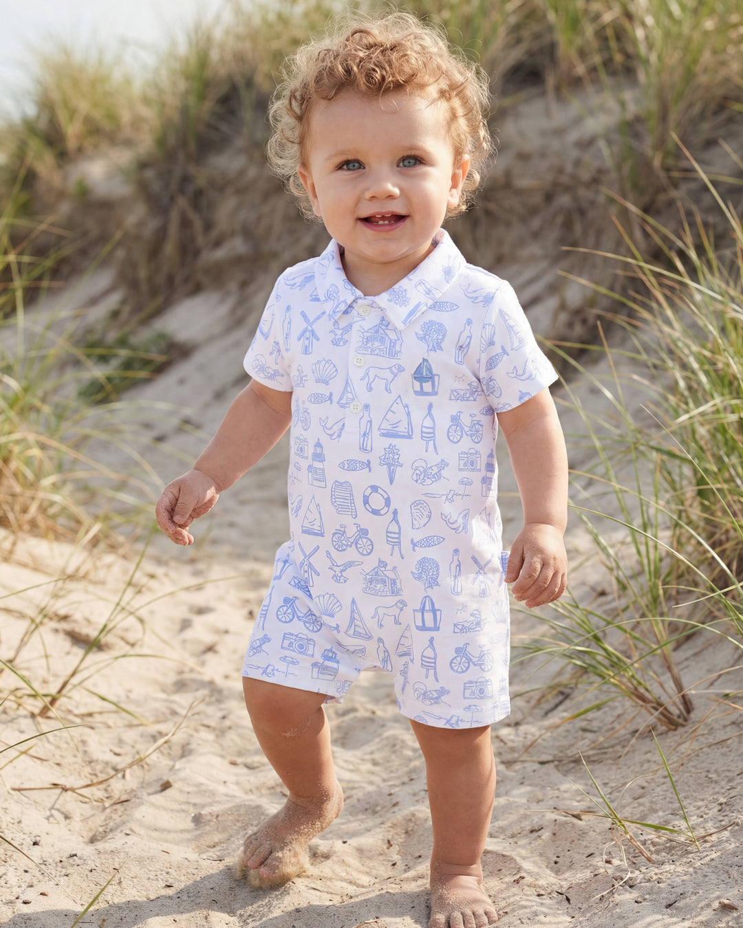 Portside Polo Romper-Nantucket Collection