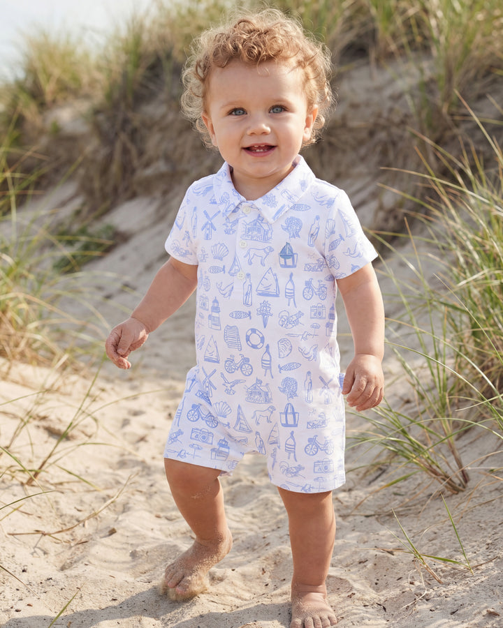 Portside Polo Romper-Nantucket Collection