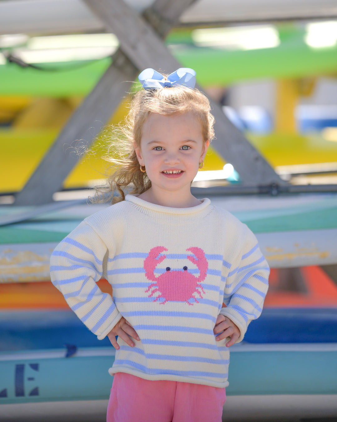 Crab Roll Neck Sweater-Pink