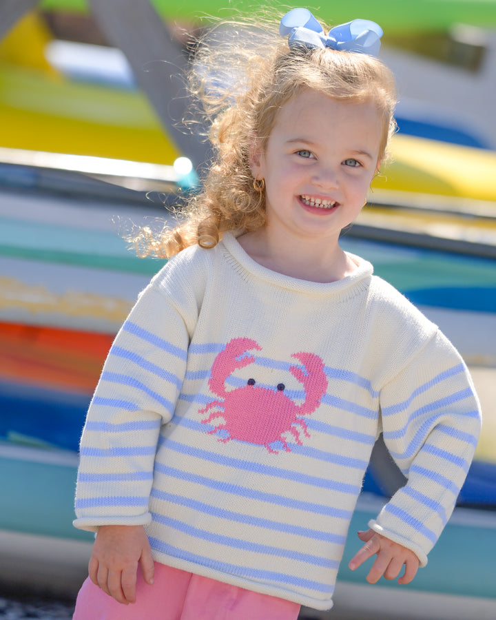 Crab Roll Neck Sweater-Pink