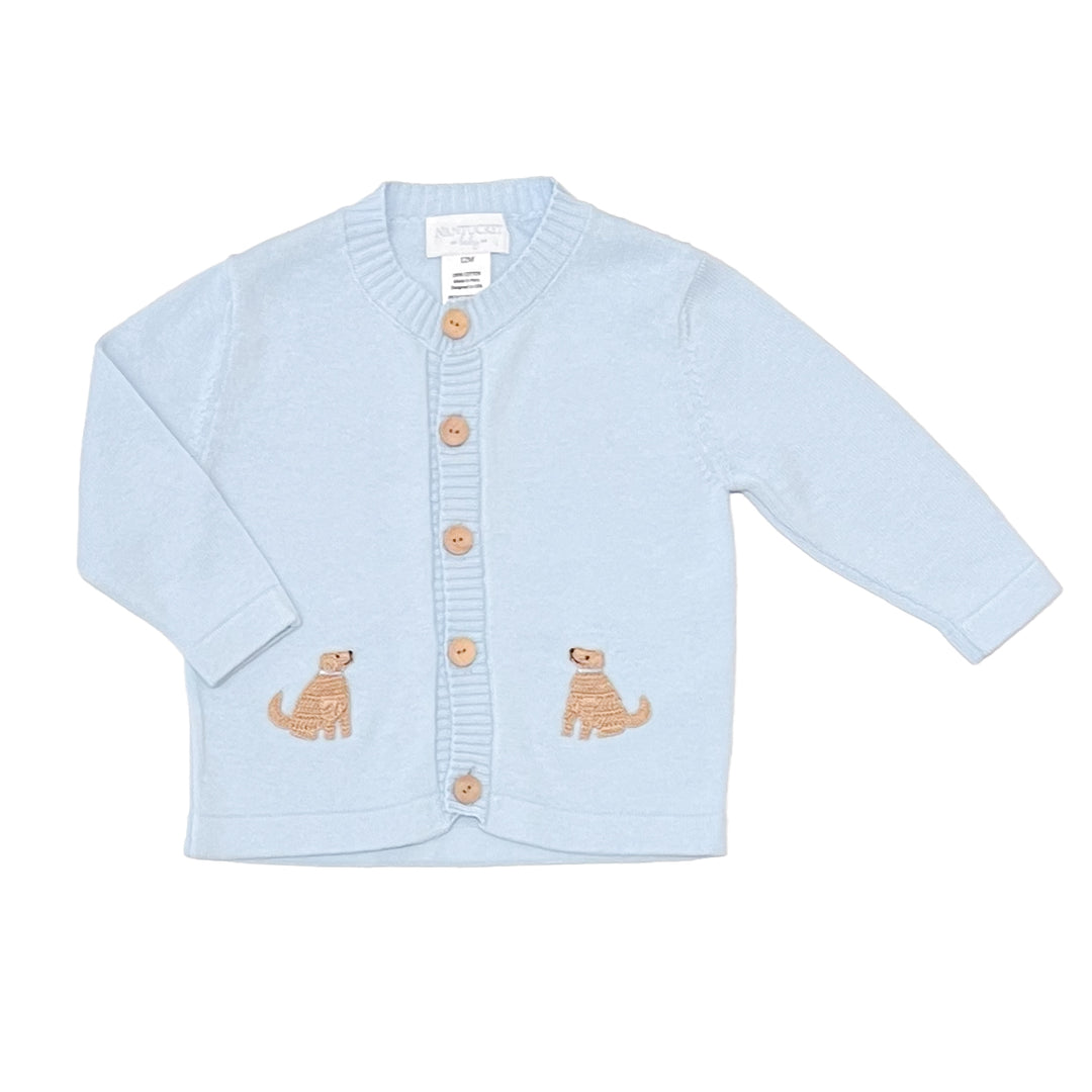 Playful Pups Cardigan-Baby Blue