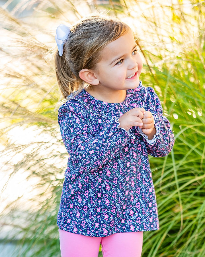 Riley Ruffle Top-Sconset Floral