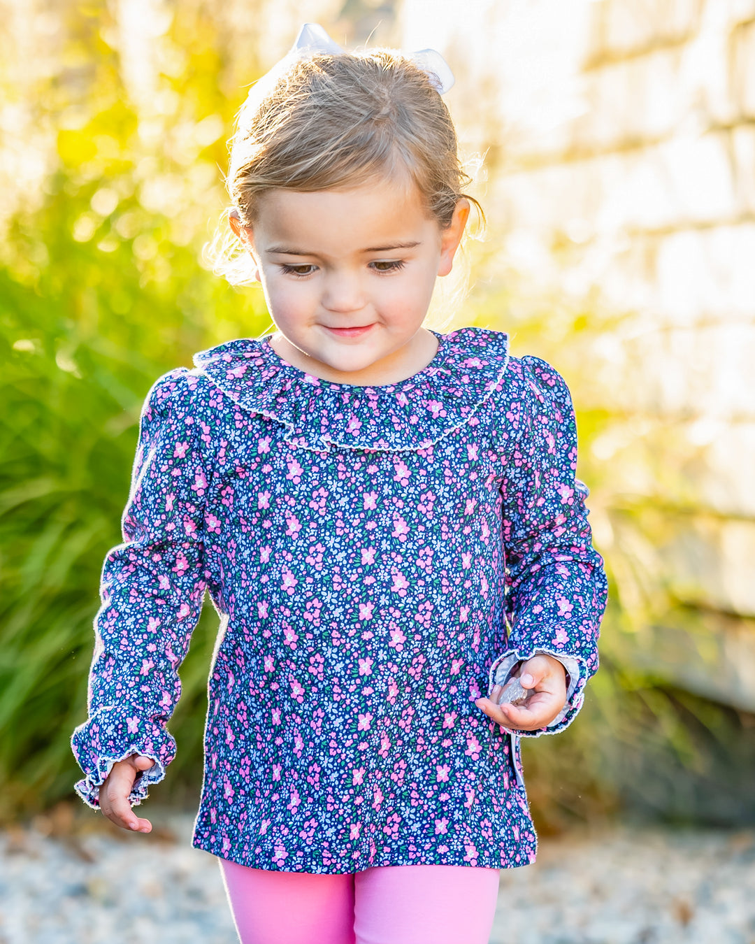 Riley Ruffle Top-Sconset Floral