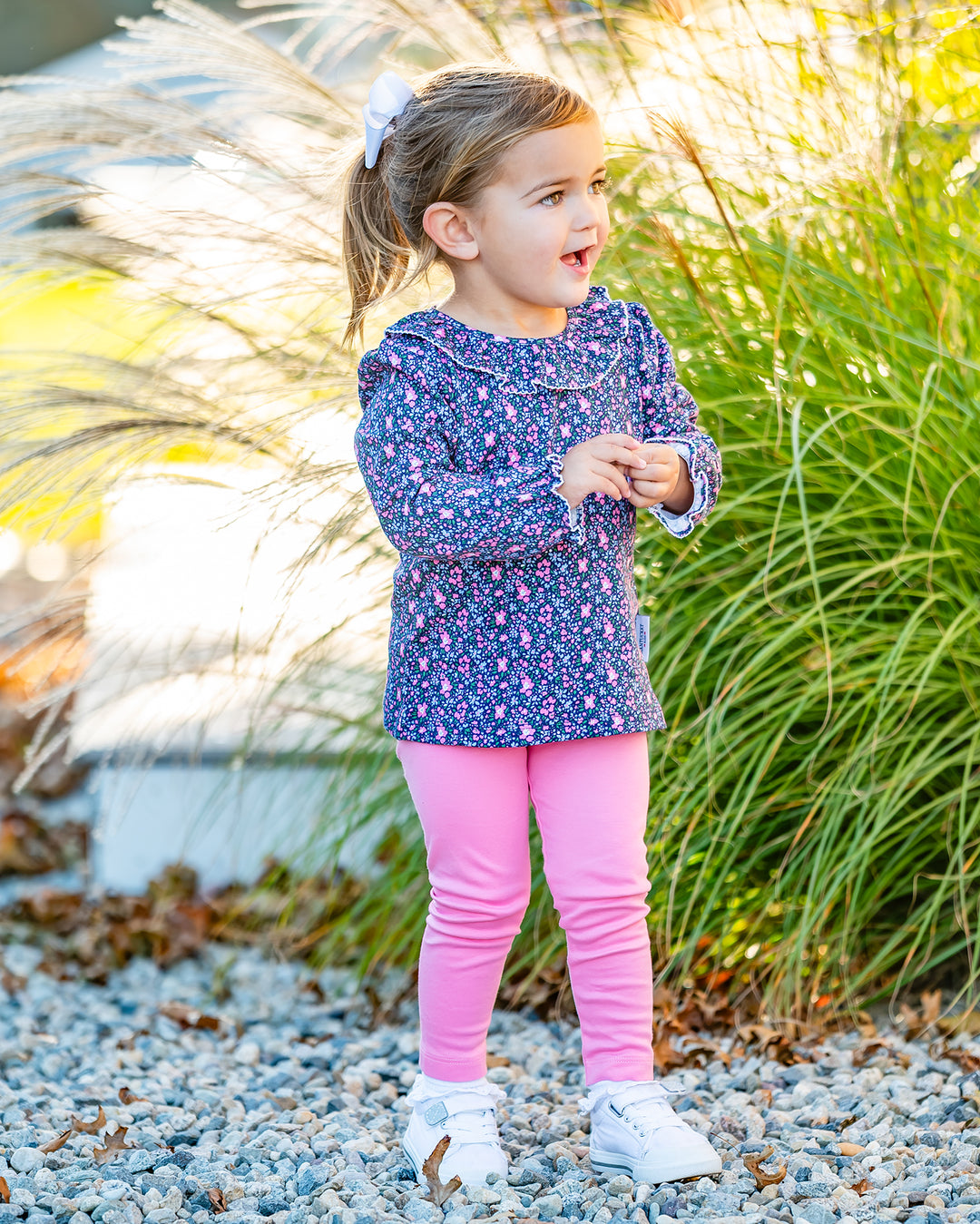 Riley Ruffle Top-Sconset Floral