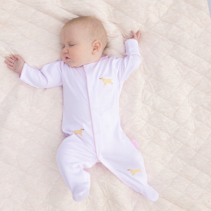Goldie The Retriever Embroidered Footed Romper