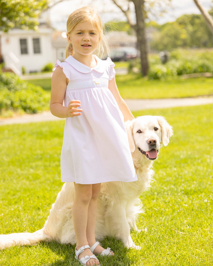 Goldie The Retriever Smocked Pima Dress