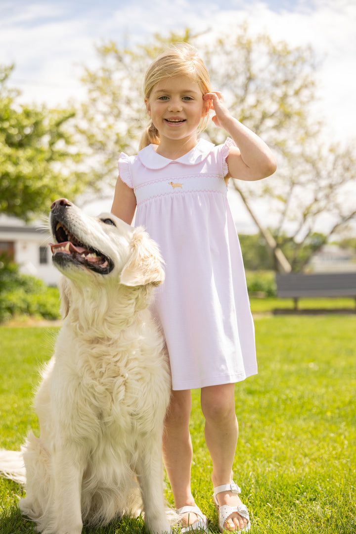 Goldie The Retriever Smocked Pima Dress