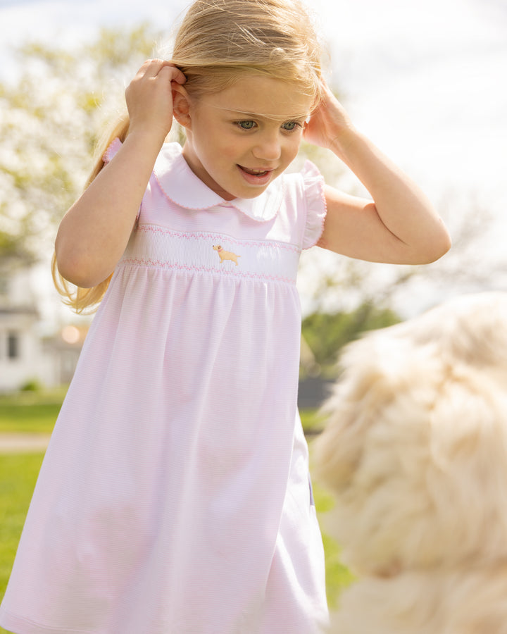 Goldie The Retriever Smocked Pima Dress