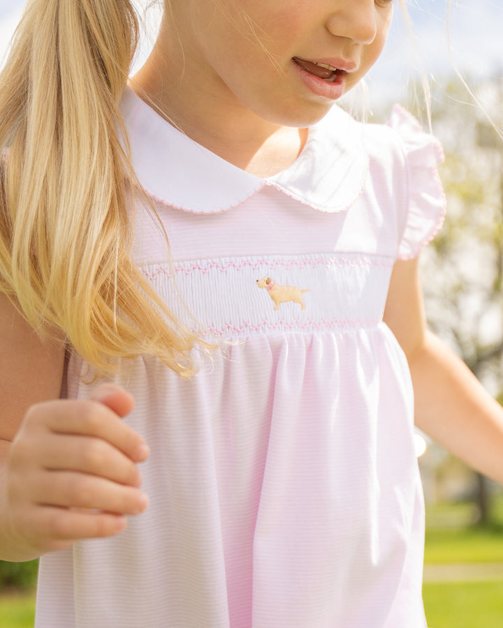 Goldie The Retriever Smocked Pima Dress