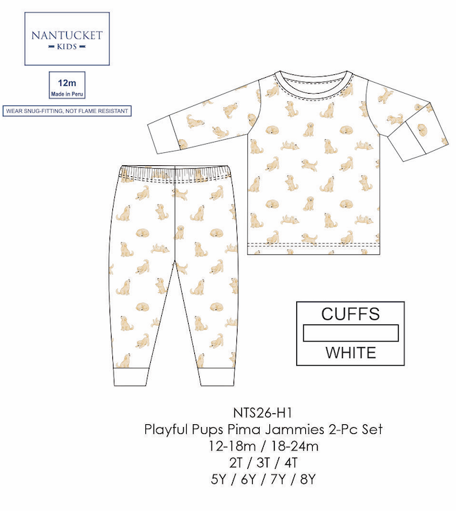 Playful Pups Pima Jammies 2-Piece Set