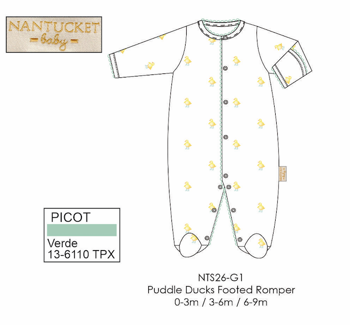 Puddle Ducks Footed Romper