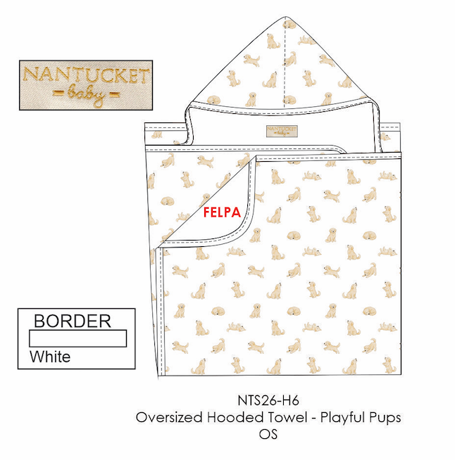Playful Pups Oversized Hooded Towel