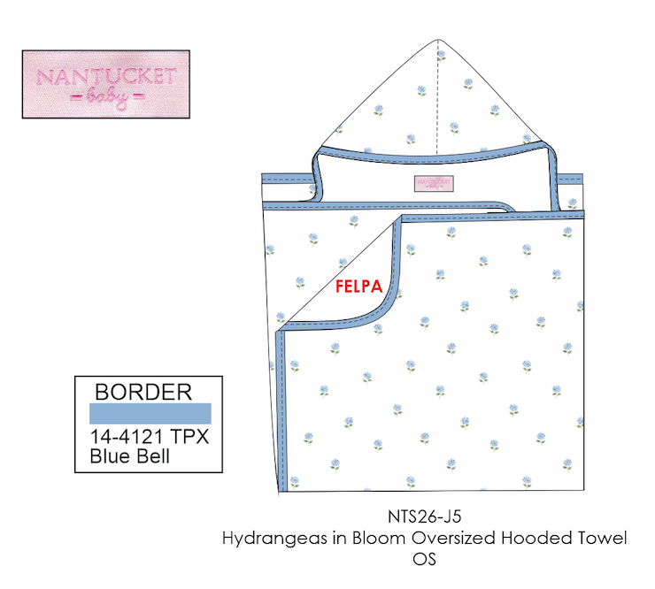 Hydrangeas in Bloom Oversized Hooded Towel