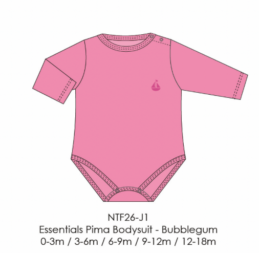 Essentials Pima Bodysuit-Bubblegum