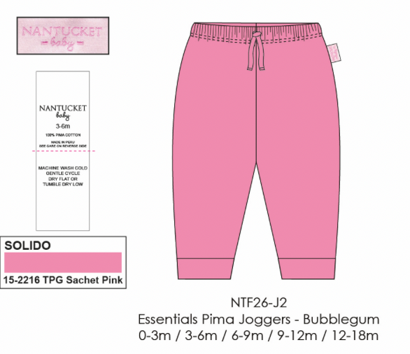Essentials Pima Joggers-Bubblegum